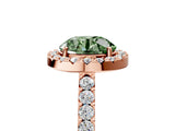 Rose gold Fancy Green Round  Halo Diamond Pavé Solitaire Ring_47