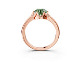 Rose gold Fancy Green Round  Halo Diamond Ring with Round Cluster Setting, Solitaire Band, and Four-Prong Setting_51