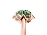 Rose gold Fancy Green Round  Halo Diamond Ring with Round Cluster Setting, Solitaire Band, and Four-Prong Setting_53