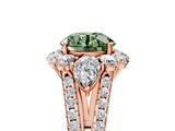 Rose gold Fancy Green Round  Halo Split Shank Diamond Engagement Ring with Prong Setting_25