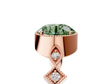 Rose gold Fancy Green Round  Milgrain Marquise Diamond Twist Band Ring_67