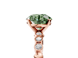 Rose gold Fancy Green Round  Solitaire Bezel Accent Diamond Engagement Ring with Beaded Band and Four-Prong Setting_61