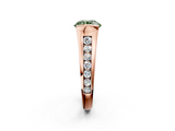 Rose gold Fancy Green Round  Solitaire Bezel-Set Diamond Ring with Channel-Set Band_38