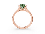 Rose gold Fancy Green Round  Solitaire Bezel-Set Diamond Ring with Channel-Set Band_39