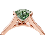 Rose gold Fancy Green Round  Solitaire Bezel-Set Diamond Ring with Channel-Set Band_40