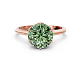 Rose gold Fancy Green Round  Solitaire Cathedral Diamond Ring with Six-Prong Setting_17