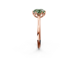 Rose gold Fancy Green Round  Solitaire Cathedral Diamond Ring with Six-Prong Setting_19