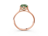 Rose gold Fancy Green Round  Solitaire Cathedral Diamond Ring with Six-Prong Setting_20