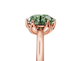 Rose gold Fancy Green Round  Solitaire Cathedral Diamond Ring with Six-Prong Setting_22