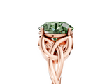 Rose gold Fancy Green Round  Solitaire Celtic Knot Engagement Ring with Four-Prong Setting_47