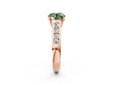 Rose gold Fancy Green Round  Solitaire Channel-Set Diamond Engagement Ring with Four-Prong Setting_34