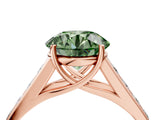 Rose gold Fancy Green Round  Solitaire Channel-Set Diamond Engagement Ring with Four-Prong Setting_36