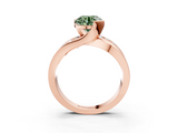 Rose gold Fancy Green Round  Solitaire Channel-Set Split Shank Ring with Tension Prong Setting_6