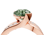 Rose gold Fancy Green Round  Solitaire Channel-Set Split Shank Ring with Tension Prong Setting_7