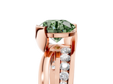 Rose gold Fancy Green Round  Solitaire Channel-Set Split Shank Ring with Tension Prong Setting_8