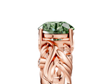 Rose gold Fancy Green Round  Solitaire Diamond Leaf Vine Band with Prong Setting_66