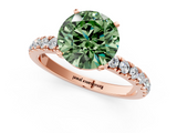 Rose gold Fancy Green Round  Solitaire Diamond Pavé Band with Four-Prong Setting_29