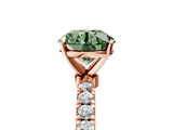 Rose gold Fancy Green Round  Solitaire Diamond Pavé Band with Four-Prong Setting_33