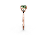 Rose gold Fancy Green Round  Solitaire Diamond Ring with 4-Prong Setting on a Classic Band_5