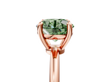 Rose gold Fancy Green Round  Solitaire Diamond Ring with 4-Prong Setting on a Classic Band_8