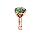 Rose gold Fancy Green Round  Solitaire Diamond Ring with Bamboo Band and Four-Prong Setting_74