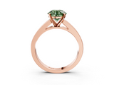 Rose gold Fancy Green Round  Solitaire Diamond Ring with Channel-Set Band and Four-Prong Setting_6