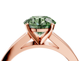 Rose gold Fancy Green Round  Solitaire Diamond Ring with Channel-Set Band and Four-Prong Setting_7