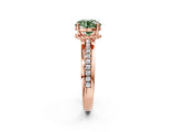 Rose gold Fancy Green Round  Solitaire Diamond Ring with Channel Set Band and Six-Prong Setting_49