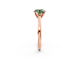 Rose gold Fancy Green Round  Solitaire Diamond Ring with Four-Prong Setting and Classic Band_5