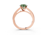 Rose gold Fancy Green Round  Solitaire Diamond Ring with Four-Prong Setting and Classic Band_6