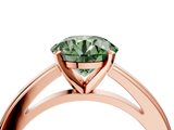 Rose gold Fancy Green Round  Solitaire Diamond Ring with Four-Prong Setting and Classic Band_7