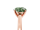 Rose gold Fancy Green Round  Solitaire Diamond Ring with Four-Prong Setting and Classic Band_8