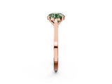 Rose gold Fancy Green Round  Solitaire Diamond Ring with Four-Prong Setting and Tapered Band 2