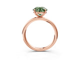 Rose gold Fancy Green Round  Solitaire Diamond Ring with Four-Prong Setting on a Plain Band_22