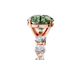 Rose gold Fancy Green Round  Solitaire Diamond Ring with Pave Band and Four-Prong Setting_324
