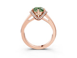 Rose gold Fancy Green Round  Solitaire Diamond Ring with Pave Band and Six-Prong Setting_35