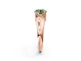Rose gold Fancy Green Round  Solitaire Diamond Ring with Six-Prong Cathedral Setting_34