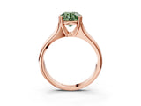 Rose gold Fancy Green Round  Solitaire Diamond Ring with Six-Prong Cathedral Setting_35