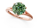 Rose gold Fancy Green Round  Solitaire Diamond Ring with Six-Prong Setting and Tapered Band_18