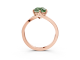 Rose gold Fancy Green Round  Solitaire Diamond Ring with Six-Prong Setting and Tapered Band_20