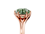 Rose gold Fancy Green Round  Solitaire Diamond Ring with Six-Prong Setting and Tapered Band_22