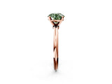 Rose gold Fancy Green Round  Solitaire Diamond Ring with Six-Prong Setting on a Classic Band 2