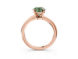 Rose gold Fancy Green Round  Solitaire Diamond Ring with Six-Prong Setting on a Classic Band 3
