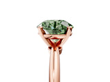 Rose gold Fancy Green Round  Solitaire Diamond Ring with Six-Prong Setting on a Classic Band 5