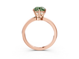 Rose gold Fancy Green Round  Solitaire Diamond Ring with Six-Prong Setting on a Classic Band_6
