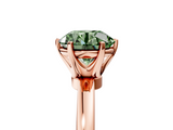 Rose gold Fancy Green Round  Solitaire Diamond Ring with Six-Prong Setting on a Classic Band_8