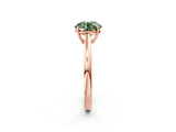 Rose gold Fancy Green Round  Solitaire Diamond Ring with Split Shank and Four-Prong Setting_14