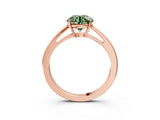 Rose gold Fancy Green Round  Solitaire Diamond Ring with Split Shank and Four-Prong Setting_15