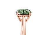 Rose gold Fancy Green Round  Solitaire Diamond Ring with Split Shank and Four-Prong Setting_17