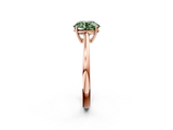 Rose gold Fancy Green Round  Solitaire Diamond Ring with Split Shank and Four-Prong Setting_22